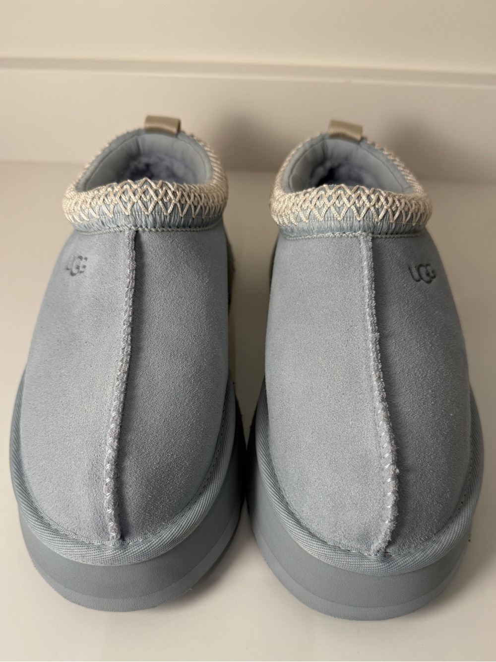 UGG Tazz Light Blue (Sea Foam 🌊) Suede Slip-On Platform Clog - Size 7